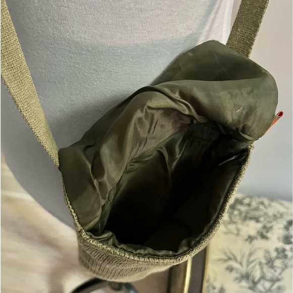 Y2K-La Senza Girl~Junior Girl~Cross Body Purse~Green & Orange~Knit Fabric - Picture 4 of 7